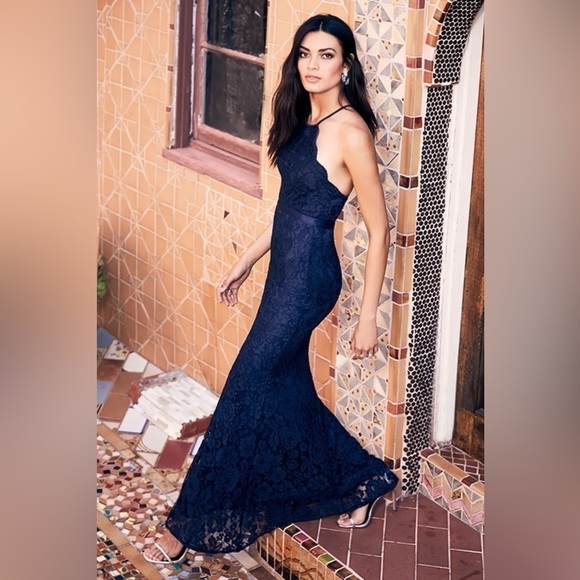 Lulus Zenith Navy Blue Lace‎ Maxi Dress, Size XS - Picture 13 of 13